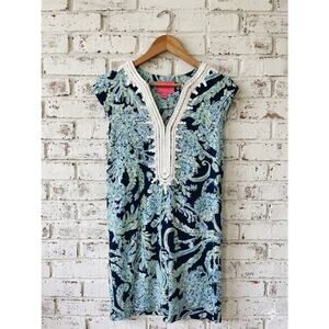 Lilly Pulitzer Soutache Tunic Dress Cotton S Good Blue Preppy Grandmillennial